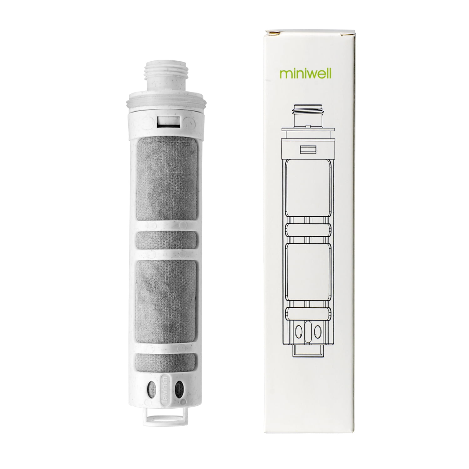 Miniwell White Activated Carbon Shower Filter Cartridge