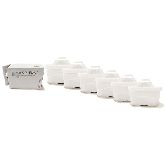 Replacement Filter Cartridges for MAVEA Maxtra Water Filtration Pitcher By NISPIRA, 6 Filters (Improved)