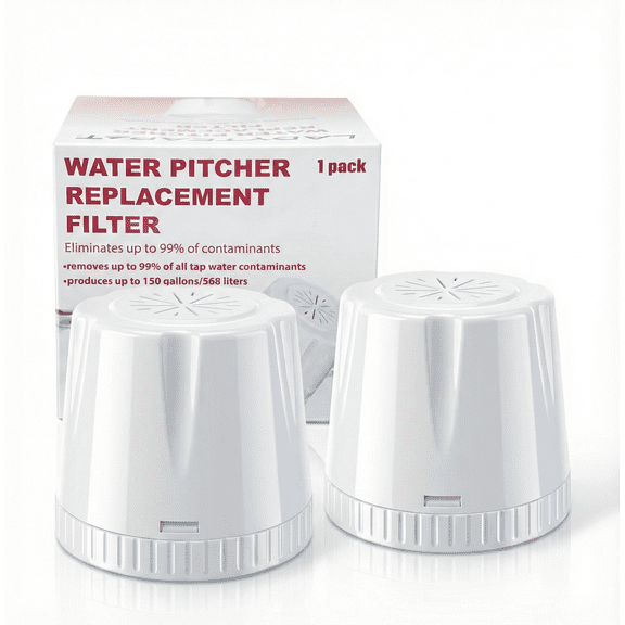 Replacement Filter for EPIC Water Filter Pitcher, Water Filter Pitcher Compatible with Aquagear Seychelle, BPA Free. Removes Fluoride, Chlorine, Lead, (2 Pack)