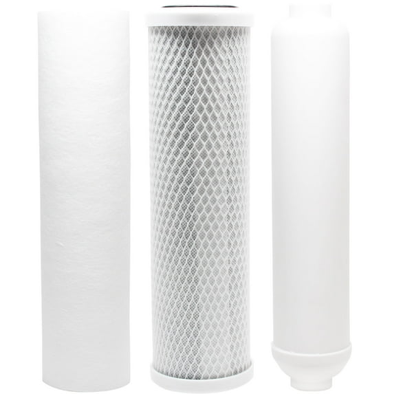 Replacement Filter Kit for Puromax PC4 RO System - Includes Carbon Block Filter, PP Sediment Filter & Inline Filter Cartridge - Denali Pure Brand