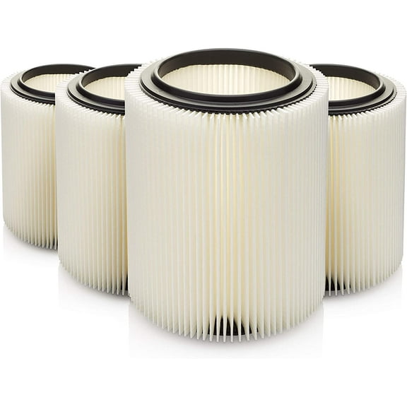 Replacement Filter for Craftsman and Ridgid Shop Vacs Part # 9-17816 & Part # VF4000, 4 Pack, Original Filter