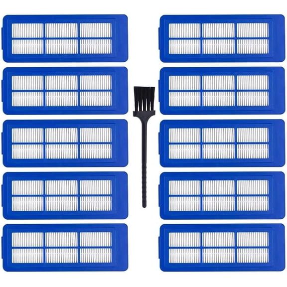 Replacement Filters Compatible with eufy Robovac 11S Max, 15C Max, 30C Max, G10, G10 Hybrid, G20, G20 Hybrid, G30, G30 Edge, G30 Hybrid with Cleaning Brush, 10 Pack