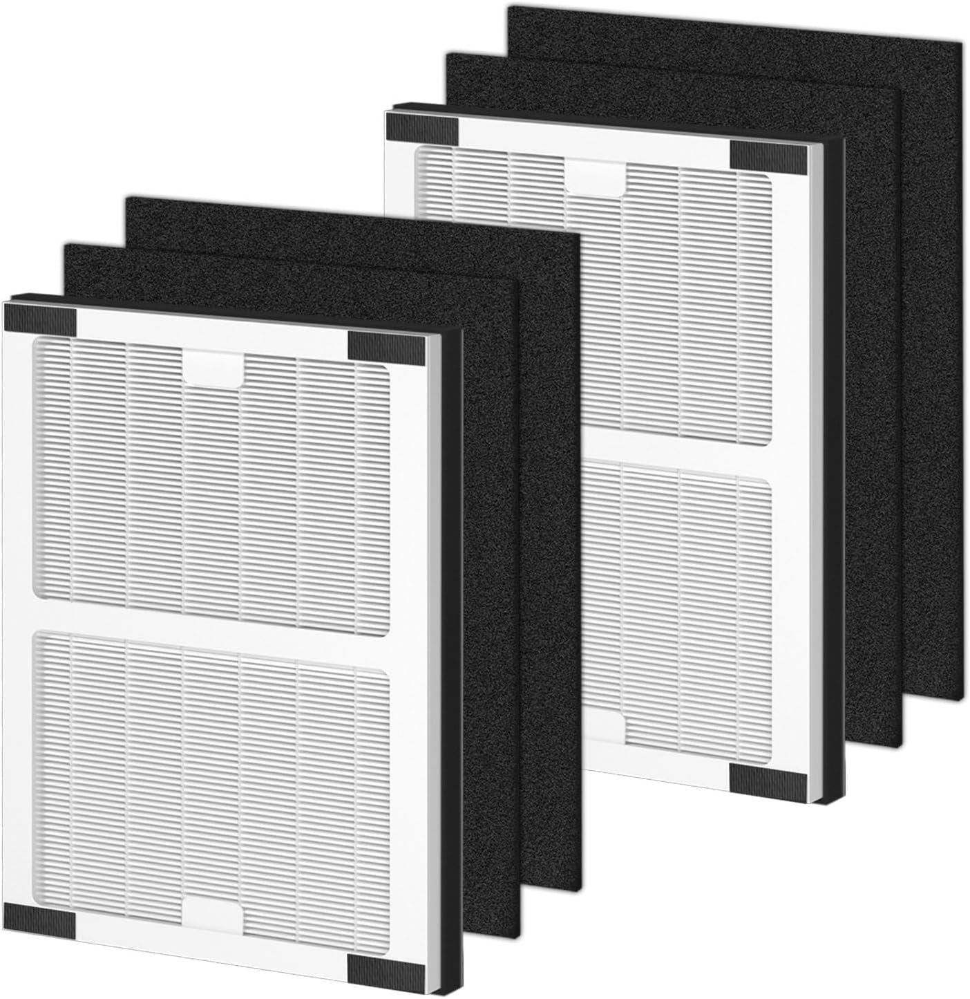 Replacement Filters for IAF-H-100A, AC-2119, FAP-C01-A, IAP-10-100, IAPC-40-140 Air Purifiers - Includes 2 HEPA Filters and 4 Activated Carbon Pre-Filters