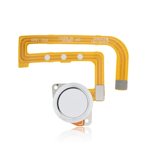 Replacement Fingerprint Reader With Flex Cable Compatible For Motorola Moto G Fast (XT2045-3 / 2020) (Pearl White)