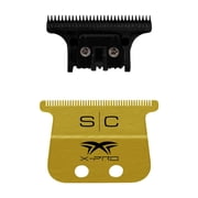 Replacement Fixed Gold Titanium X-Pro Wide Hair Trimmer Blade with Black Diamond Carbon DLC The One Cutter Set