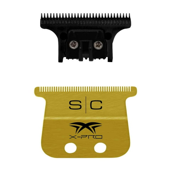 Replacement Fixed Gold Titanium X-Pro Wide Hair Trimmer Blade with Black Diamond Carbon DLC The One Cutter Set