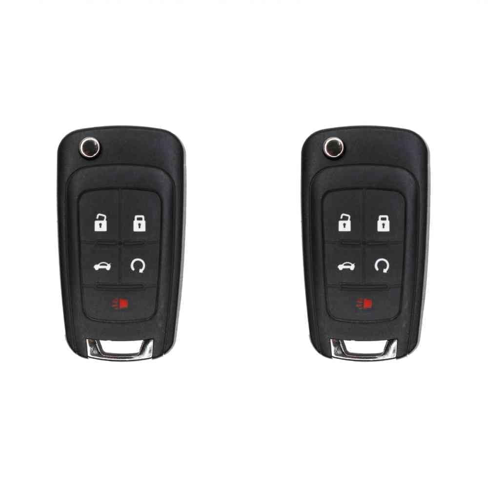 Replacement Flip Key Fob for Chevrolet Impala 2014-2019 FCC OHT01060512 OHT01060512 V2T01060512 V2T01060514 AVL-B01T1AC AVL-B01T2AC Part Number 13586785 13500319 13585209 Pack of 2