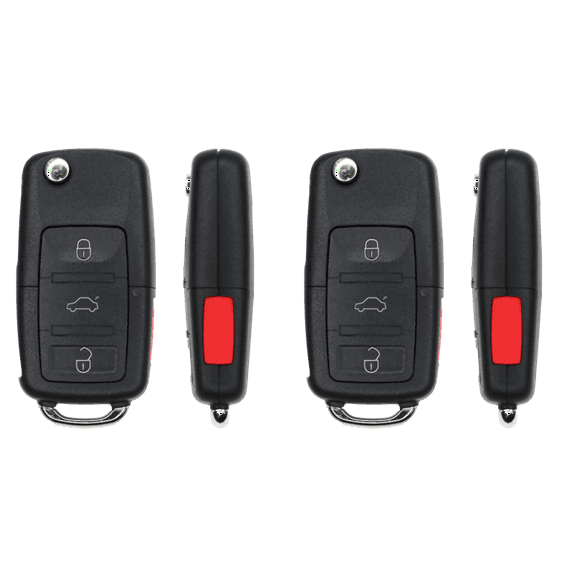 Replacement Flip Key Fob for Volkswagen Golf 2003 FCC HLO1J0959753AM HLO1J0959753DC Part Number NBG735868T NBG 735868T Pack of 2