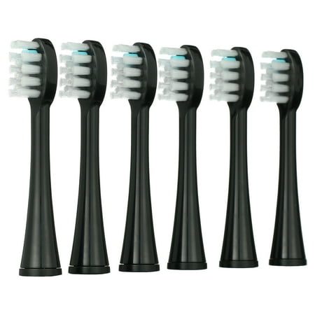 Replacement Flossing Toothbrush Heads with Covers for Waterpik Sonic Fusion SF01/SF02 and Sonic Fusion 2.0 SF03/SF04,6 Count,Black