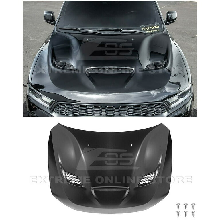 SRT Style Aluminum Hood For Dodge Durango 2011-2023 – New Primed Replacement With Scoops & Heatshield – Us-parts 3
