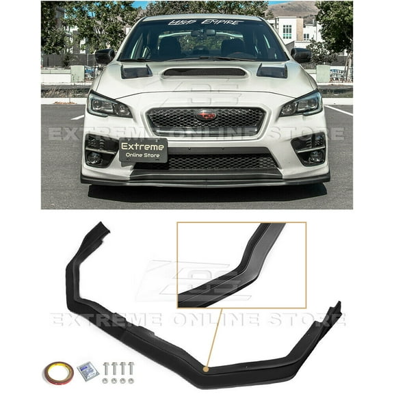 Replacement For 2015-2017 Subaru WRX & STi JDM S207 Style Polypropylene Primer Black Front Bumper Lip Splitter Ground Effect