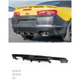 thumbnail image 1 of Replacement For 2016-Present Chevrolet Camaro Models | Performance Style ABS Plastic - Painted Glossy Black Rear Bumper Quad Exhaust Exit Diffuser, 1 of 11