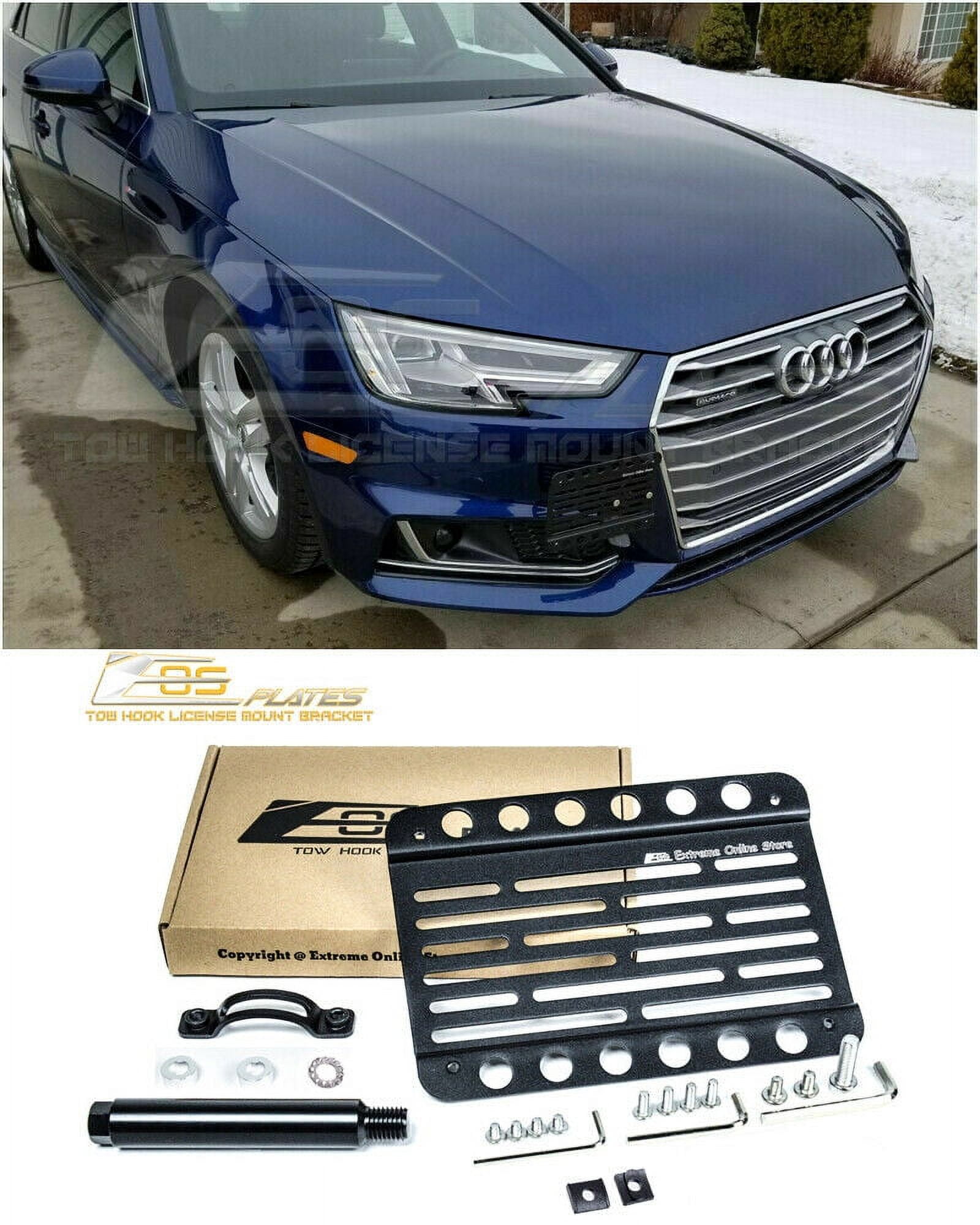 Replacement For 2017-Present Audi A4  EOS Plate Version 1 Front Bumper Tow  Hook License Relocator Mount Bracket Tow-400 (Mid Size) 