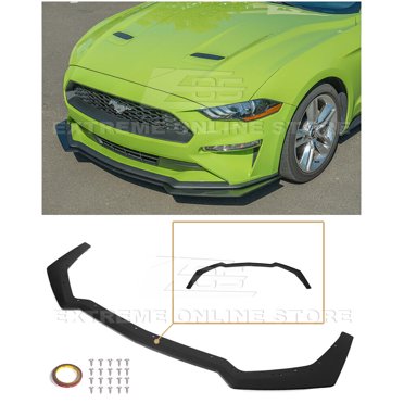 RTR Style Front Bumper Lip Splitter Matte Black For 2018-2022 Mustang GT Ecoboost