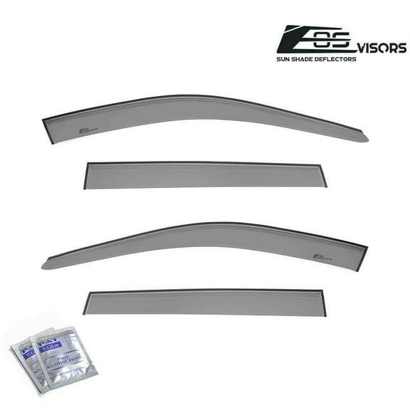 Replacement For 2019-Present Honda Passport | EOS Visors JDM Mugen Tape-On Style SMOKE TINTED Side Vents Window Deflectors Rain Guard DWV-V217