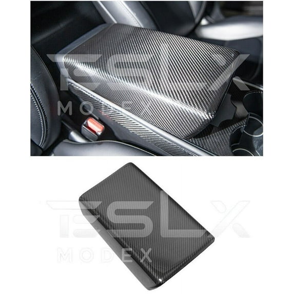 Replacement For 2020-2023 TESLA Model 3 & 2020-Up Model Y Factory Style CARBON FIBER Interior Center Console Armrest Cover