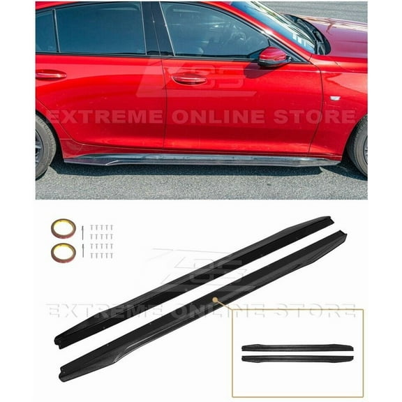 Replacement For 2020-Present Cadillac CT5 Sport & CT5-V Models | Carbon Fiber Package Style Carbon Fiber Side Skirts Rocker Panel Extension Pair