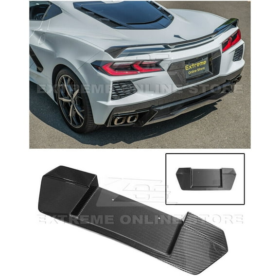 Replacement For 2020-Present Chevrolet Corvette C8 | GM Factory Style CARBON FIBER Rear License Plate Backing Cover