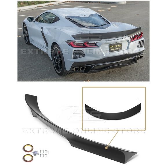 Replacement For 2020-Present Chevrolet Corvette C8 Models | EOS Performance Ducktail Style Rear Trunk Lid Wing Spoiler ( ABS Plastic - Primer Black )