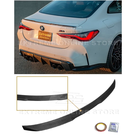 Replacement For 2021-Present BMW G22 4-Series & G82 M4 ALL Models | Factory Style Carbon Fiber Rear Trunk Lid Wing Spoiler
