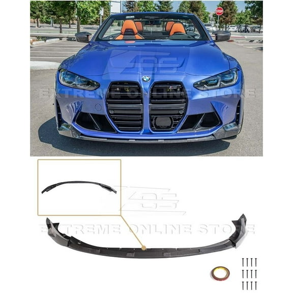 Replacement For 2021-Present BMW G80 M3 G82 G83 M4 Models | M-Performance Style Carbon Fiber 3-Pieces Front Bumper Lip Splitter