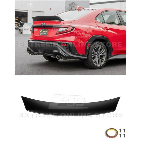 Replacement For 2022-Present Subaru WRX Models | JDM Performance Package ABS Plastic - Painted Glossy Black Rear Trunk Lid Ducktail Wing Spoiler