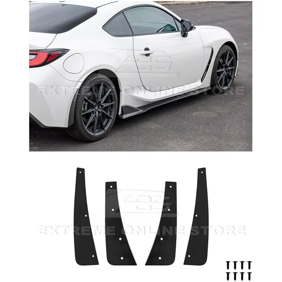 Replacement For 2022-Present Toyota GR86 & Subaru BRZ Performance Style Black Tinted Front Rear Mud Flaps Splash Guard Pair