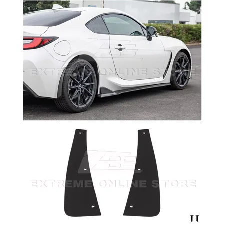 Replacement For 2022-Present Toyota GR86 & Subaru BRZ Performance Style Black Tinted Rear Mud Flaps Splash Guard Pair