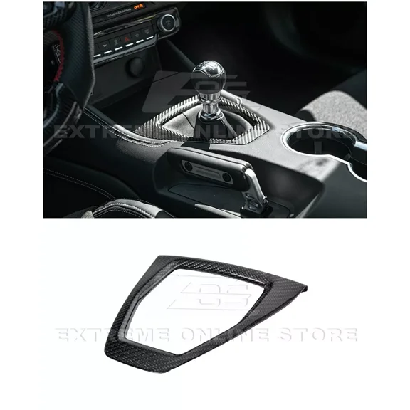 Replacement For 2024-Present Ford Mustang | GM Factory Style CARBON FIBER Interior Manual Drive Gear Shift Panel Trim Cover