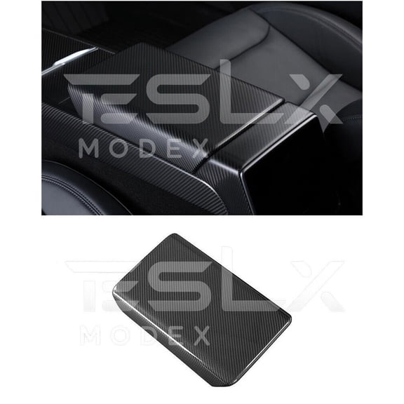 Replacement For 2024-Present TESLA Model 3 Factory Style CARBON FIBER Interior Armrest Box Cover