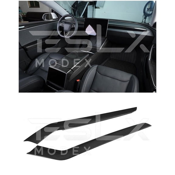 Replacement For 2024-Present TESLA Model 3 Factory Style CARBON FIBER Interior Center Control Shift Frame Pair