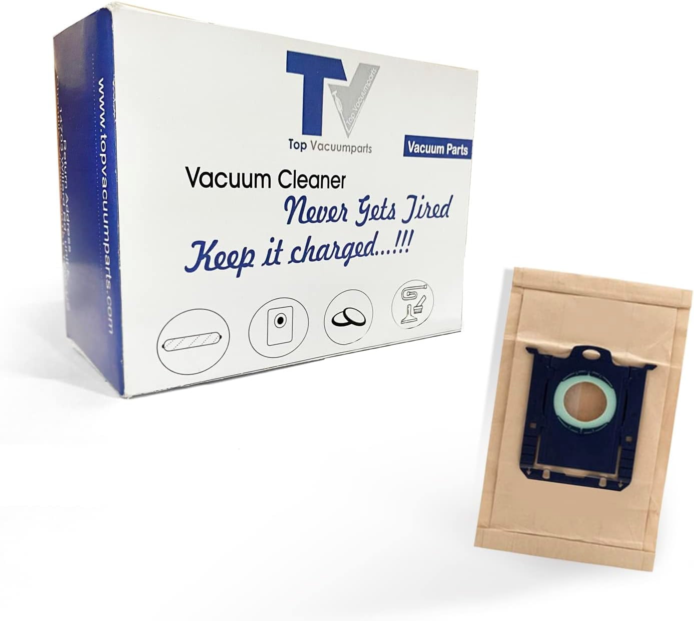 Replacement For Electrolux 6985, 6988, 6989, EL4100, EL4200, EL7000, EL7020 Oxygen Type S, Type OX Vacuum 25 Paper Bags # EL200G-10, EL200F-4