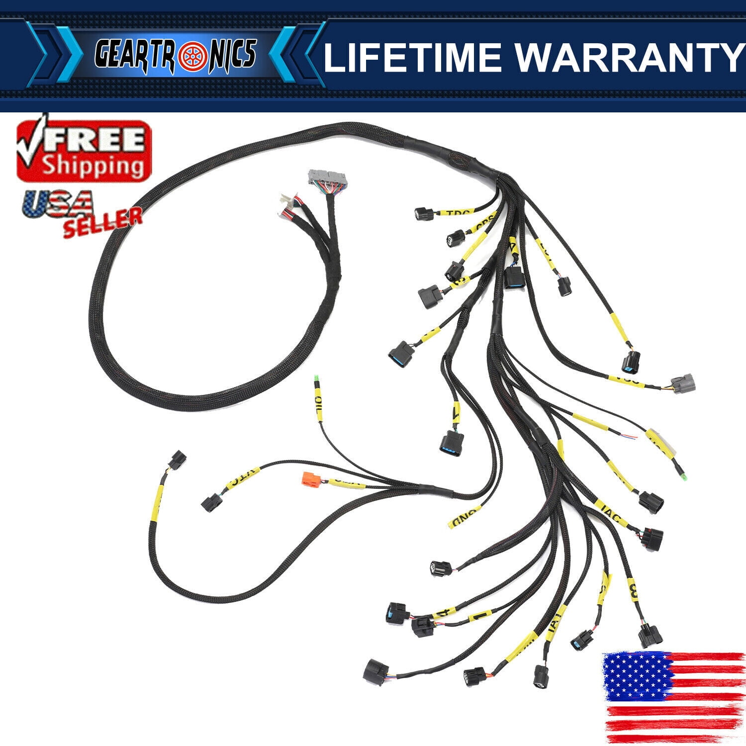 Geartronics Engine Harness For Honda/Acura K-Swap – Fits RSX Type S, Integra, CRX, EK/EG Civics, Lifetime Warranty