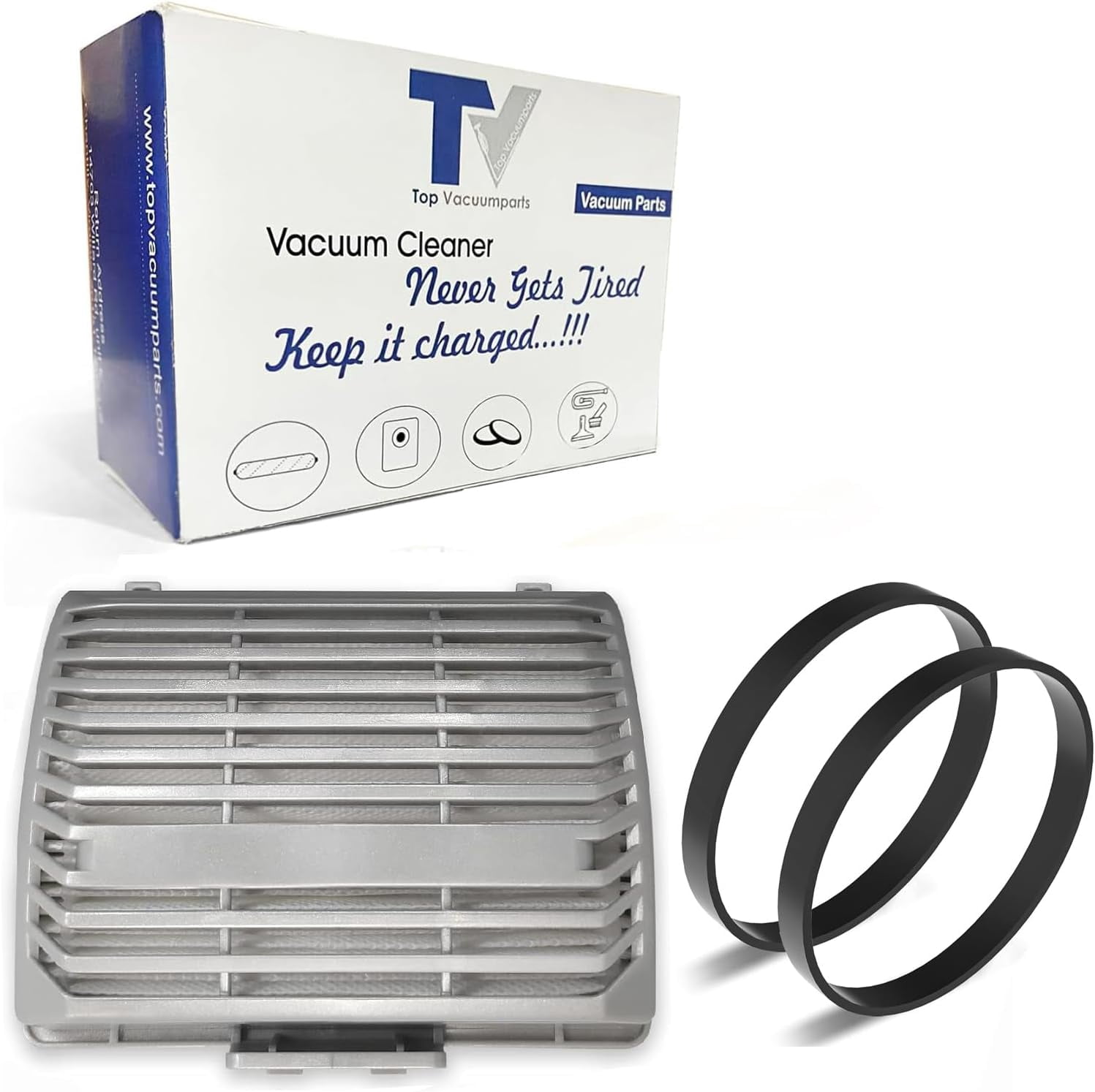 Replacement For Hoover MaxLife PowerDrive Swivel XL, UH75110 Bagless Upright Vacuum EXHAUST Filter and Belts Kit also Fits UH75110V, UH75120, UH75200