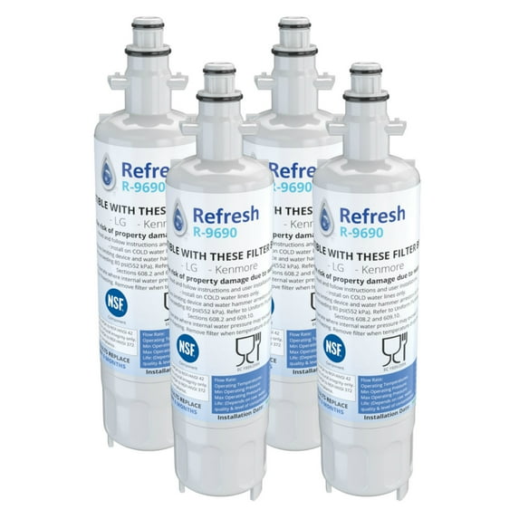 Replacement For LG LMX28988ST Refrigerator Water Filter - by Refresh (4 Pack)