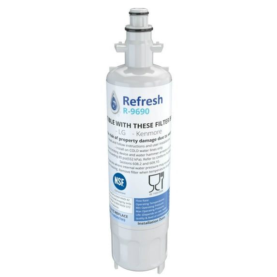 Refresh Replacement Refrigerator Water Filter Compatible with Kenmore 46 9690 ADQ36006102 and LG LT700P ADQ36006101 1 Pack
