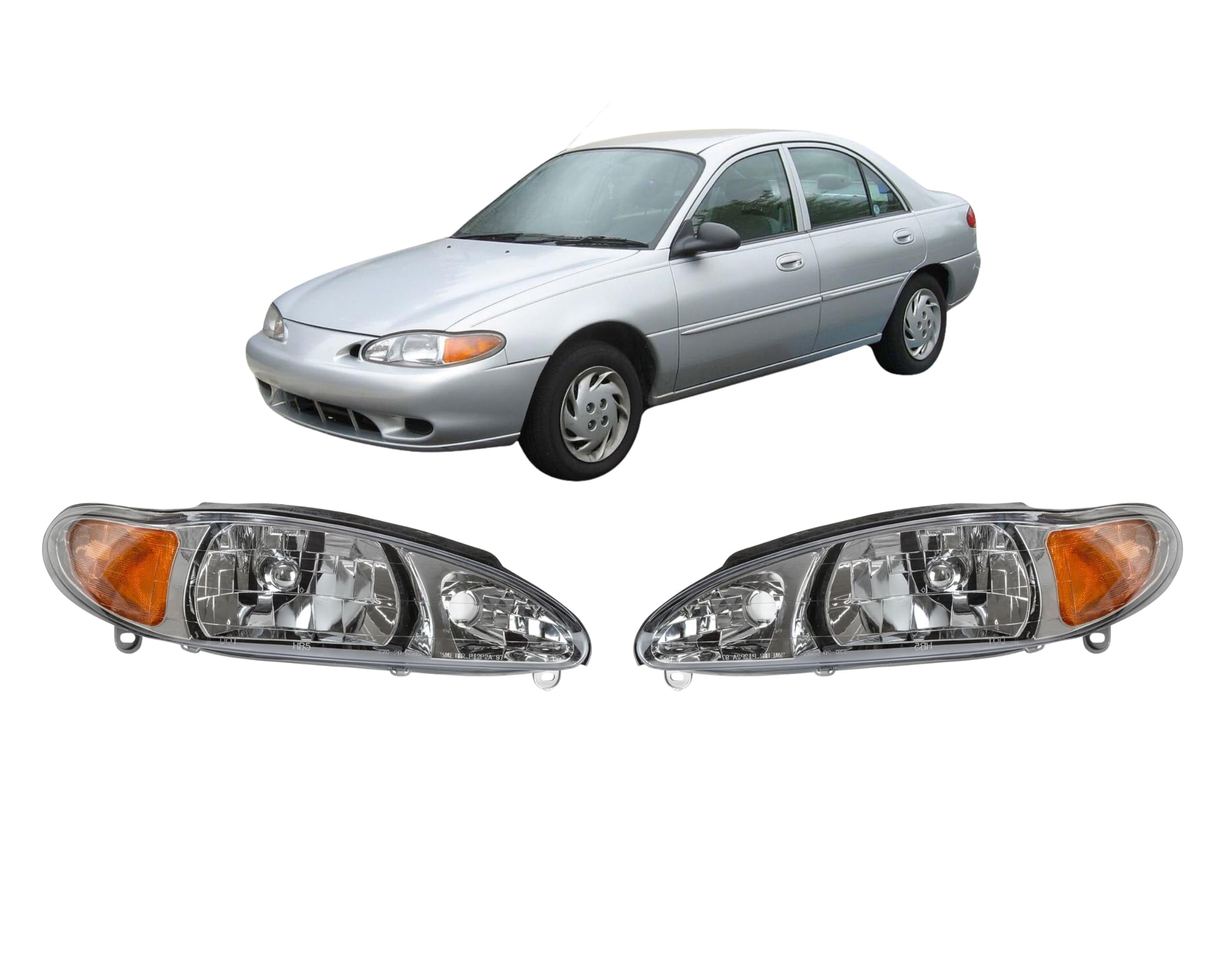 Compatible Con Ford Escort Faros Delanteros 1997 1998 1999 2000 2001 2002 2003 Lado Izquierdo Del Conductor Halógeno - Foto 8