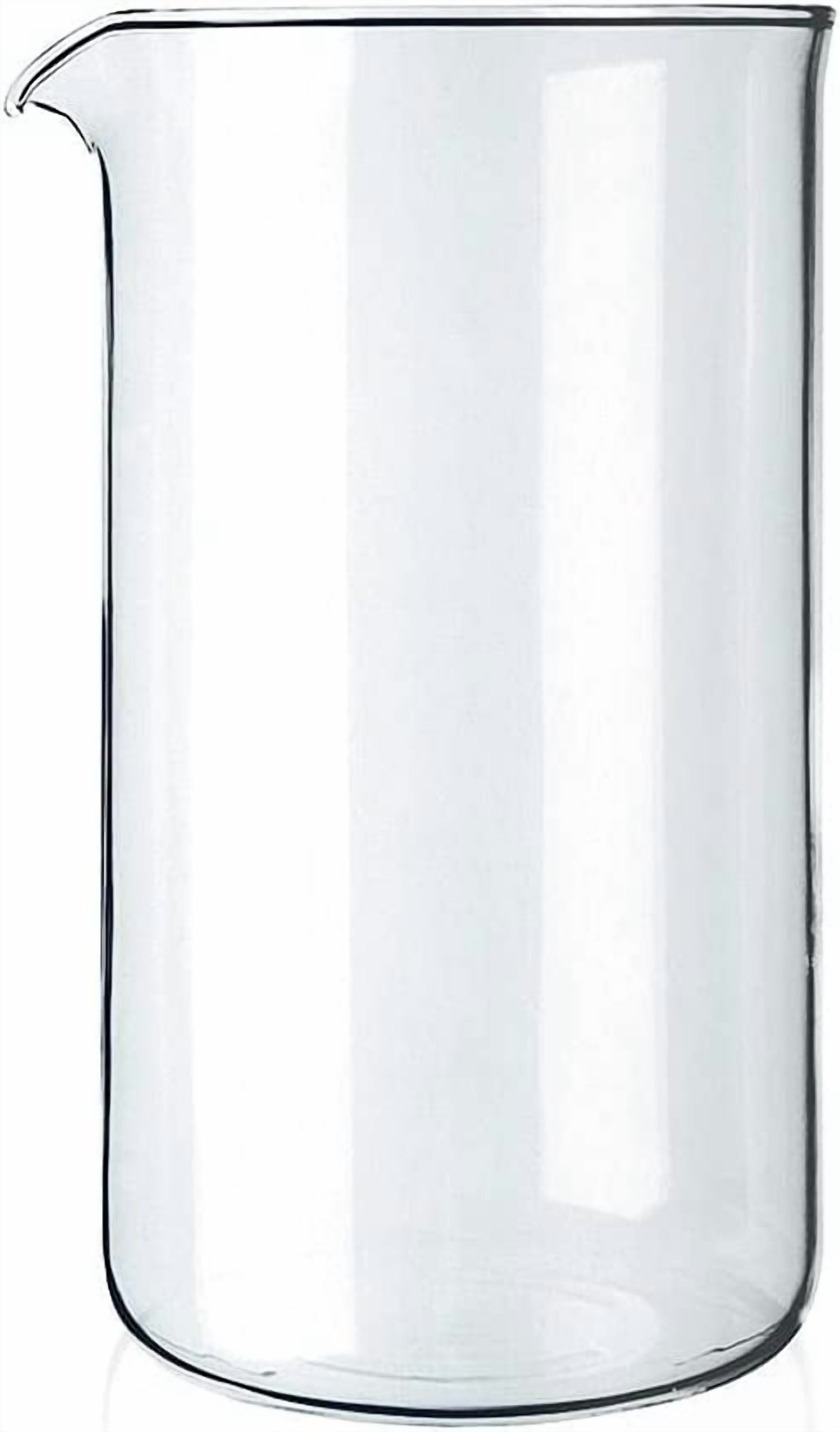 Replacement French Press Glass Tumbler 8 Cups, Clear, 1 L - 9.6 cm Diameter, H 18 cm