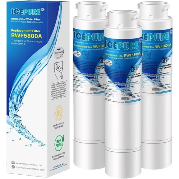 Replacement for Frigidaire EPTWFU01 EWF02, Pure Source Ultra II, RWF5800A, PureSource Ultra 2, SCWFTCTO, GP006, EPTWFUO1, MR022, JO22, BO022, TH-01, DE022, 1007 Refrigerator Water Filter 3PACK