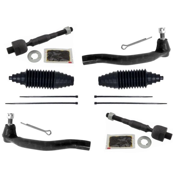 Replacement Front Left & Right Inner & Outer Tie Rods & Boots for Civic 1.8L 2006-2011 | Easy Installation, Knuckle-Free, Sealed Design