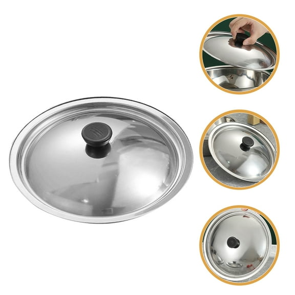 SEWCHICS Universal Stainless Steel Pot and Pan Lid, , Easy to Clean, Fits Various Sizes, Kitchen Cookware Accessory
