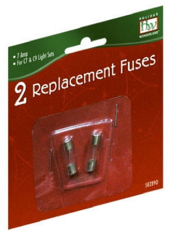 Replacement Fuse, For Old Xmas C7 & C9 Light Set, 7 Amp, 2 PK., Noma, 101F88