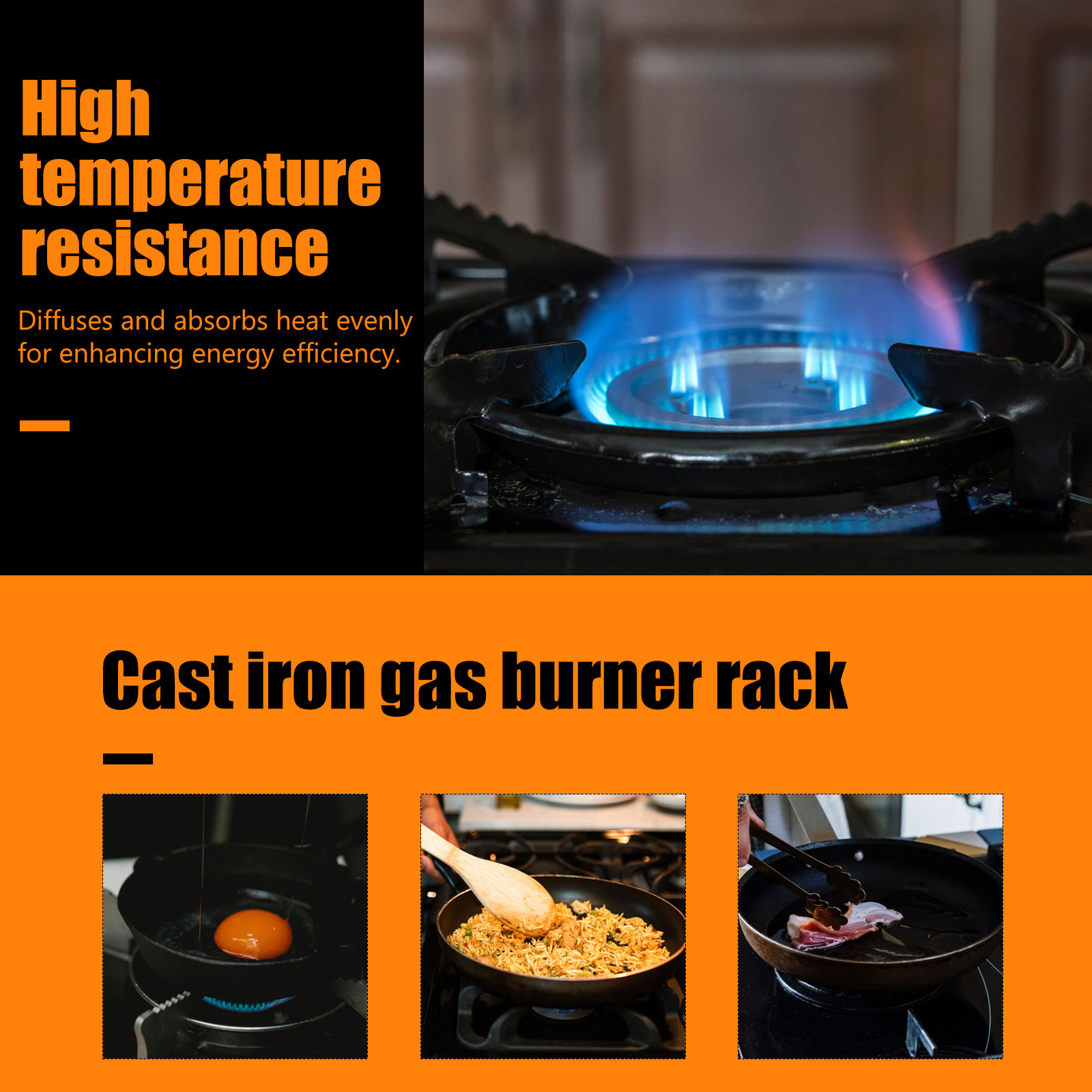 Replacement Gas Burner Grate Steel Stove Gas Ring Reducer Kitchen