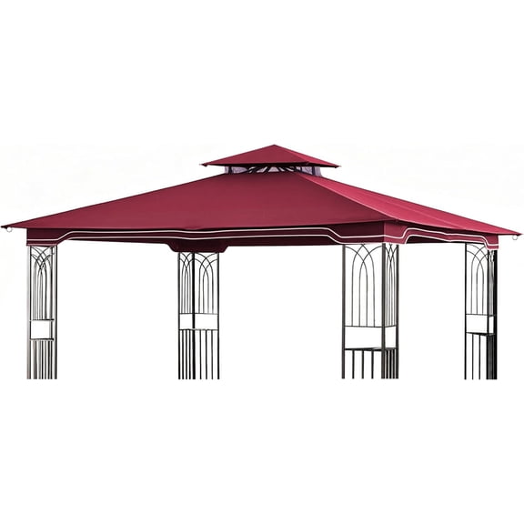 Replacement Gazebo Canopy Compatible with 10 x 12 Regency II Patio Gazebo Model L-GZ798PST,A101004104,A101004105,(Burgundy)