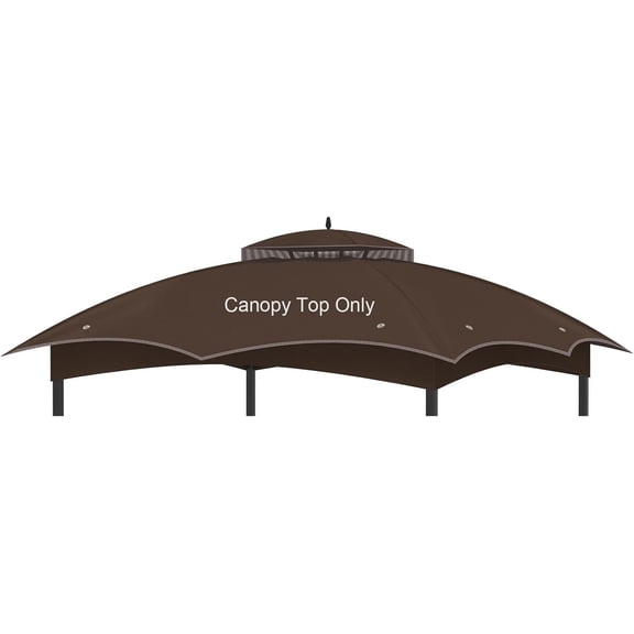 Replacement Gazebo Canopy Top Cover for 10 x 12, Double Tiered Canopy Roof for Lowe's Allen Roth Gazebo #GF-12S004B-1 (Brown)