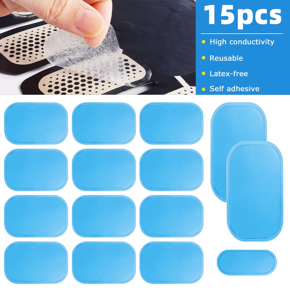 Replacement Gel Pads for Electric Abs Muscle Stimulator Devices, 15Pcs Abs  Stimulator Training Replacement Gel Sheet Pads for Abdominal Muscle