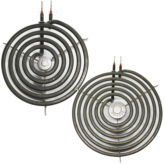 Replacement General Electric JBP24G0J4 8 inch 6 Turns & 6 inch 5 Turns Surface Burner Elements - Compatible General Electric WB30M1 & WB30M2 Heating Element for Range, Stove & Cooktop