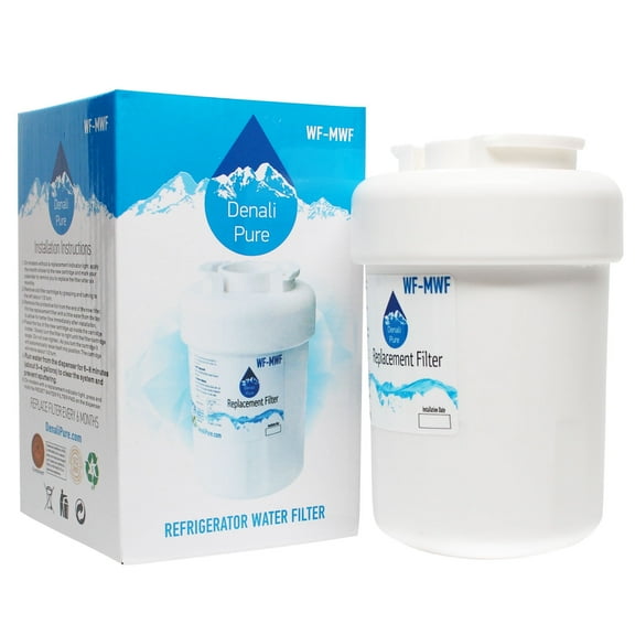 Replacement General Electric PSS26MSTDSS Refrigerator Water Filter - Compatible General Electric MWF, MWFP Fridge Water Filter Cartridge - Denali Pure Brand
