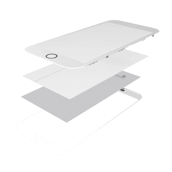 Replacement Glass with Frame / OCA / Polarizer Pre-Installed Compatible For iPhone 8 Plus (White)