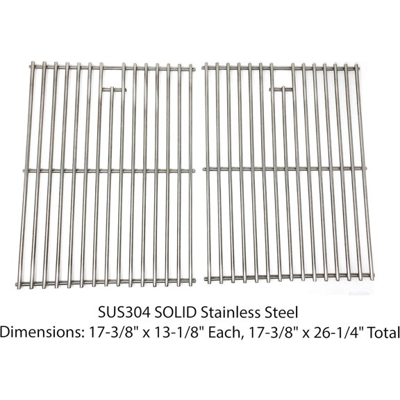 Replacement Grill Kit for Master Forge 1010037 Gas Grill Models Includes 4 Heat Plates, 4 Grill Burners and Solid Stainless Steel Cooking Grids, Set of 2$$Garden & Patio